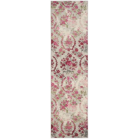 Safavieh 2 ft. 2 in. x 12 ft. Monaco Power Loomed Runner RugIvory & Pink MNC205R-212